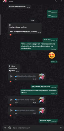 Segundo depoimento enviado por uma cliente da MusicSom